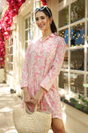 Zivame 2 Mile Fashion Woven Knee Length Loungewear Dress- English Rose — thumbnail 1